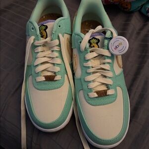 Mint Green and Cream Sneakers Nikes